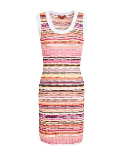 Missoni Woman Mini Dress Pink Size 10 Cotton, Viscose