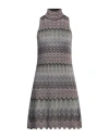 Missoni Woman Mini Dress Pink Size 10 Viscose, Metallic Fiber