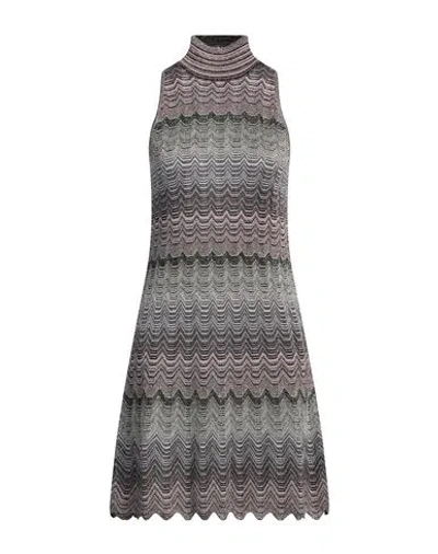 Missoni Woman Mini Dress Pink Size 10 Viscose, Metallic Fiber