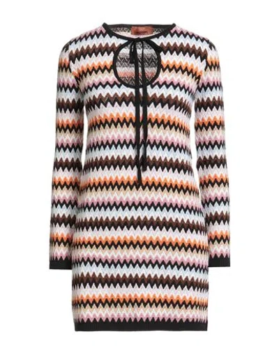 Missoni Woman Mini Dress Pink Size 10 Wool In Multi