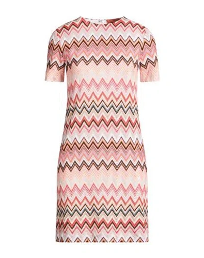 Missoni Woman Mini Dress Pink Size 8 Cotton, Viscose In Animal Print