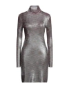 Missoni Woman Mini Dress Silver Size 10 Viscose, Polyurethane In Silver