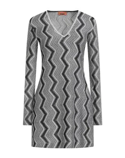 Missoni Woman Mini Dress Silver Size 8 Viscose, Metallic Fiber