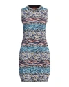 Missoni Woman Mini Dress Turquoise Size M Cotton, Wool, Polyamide In Blue