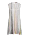 Missoni Woman Mini Dress White Size 6 Viscose, Polyamide, Polyester, Cupro In Yellow