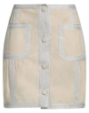Missoni Woman Mini Skirt Beige Size 4 Leather In Beige