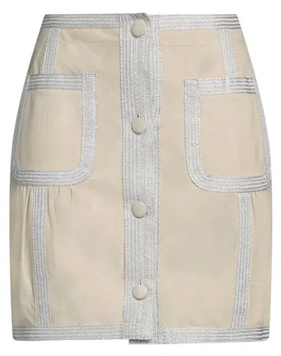 Missoni Woman Mini Skirt Beige Size 4 Leather