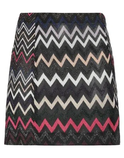 Missoni Woman Mini Skirt Black Size 8 Viscose, Cupro In Multi