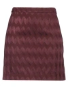 Missoni Woman Mini Skirt Burgundy Size 10 Viscose, Wool