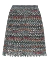 MISSONI MISSONI WOMAN MINI SKIRT GREEN SIZE 4 WOOL, CUPRO, POLYESTER, VISCOSE