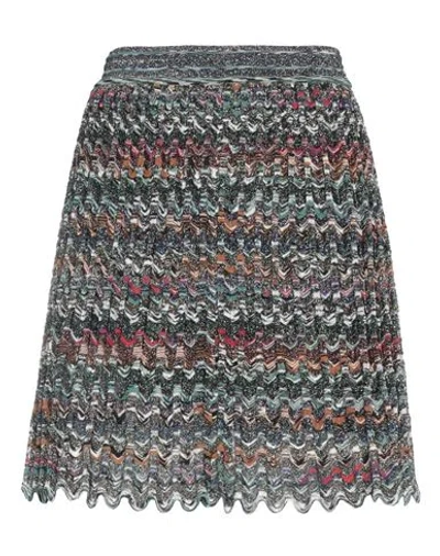 Missoni Woman Mini Skirt Green Size 6 Wool, Cupro, Polyester, Viscose