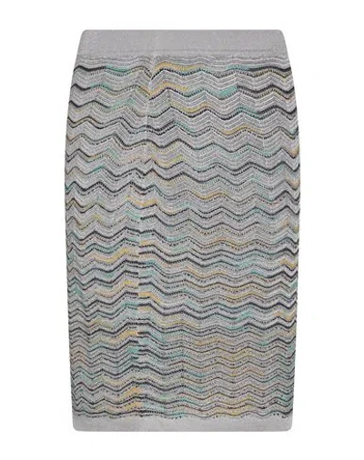 Missoni Woman Mini Skirt Light Grey Size L Viscose, Wool, Synthetic Fibers, Metallic Fiber, Elastane In Gray