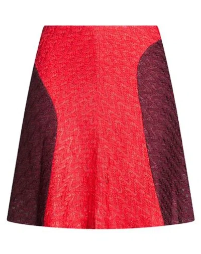 Missoni Woman Mini Skirt Red Size 4 Wool, Viscose