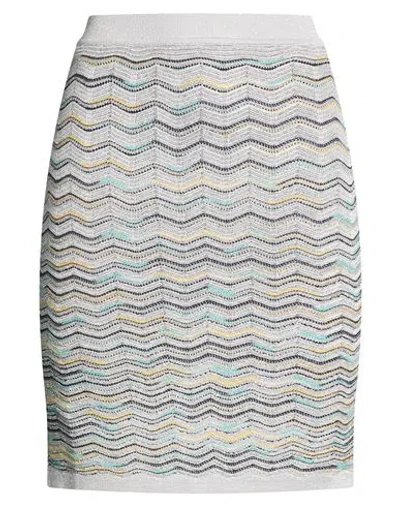 Missoni Woman Mini Skirt Silver Size S Viscose, Wool, Metal Fiber, Polyester, Synthetic Fibers