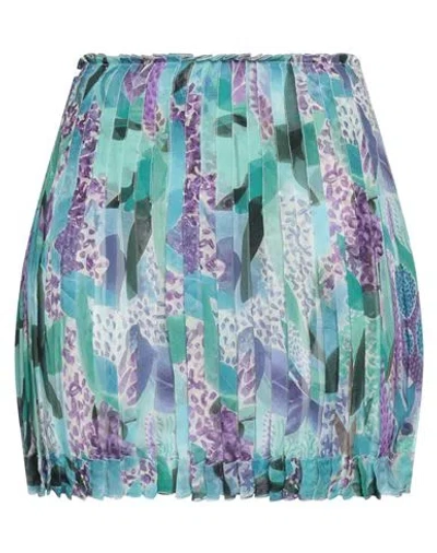 Missoni Woman Mini Skirt Turquoise Size 4 Silk