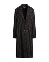 Shop Missoni Woman Overcoat & Trench Coat Black Size 8 Wool, Viscose