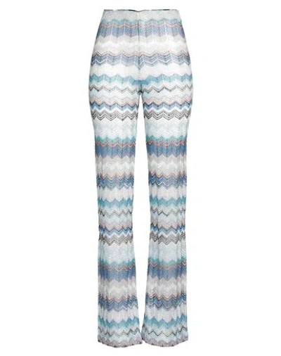 Missoni Woman Pants Azure Size 10 Viscose, Metallic Fiber, Polyamide In Blue