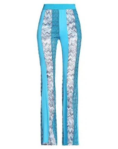 Missoni Woman Pants Azure Size 8 Viscose, Silk, Cupro, Polyester In Blue