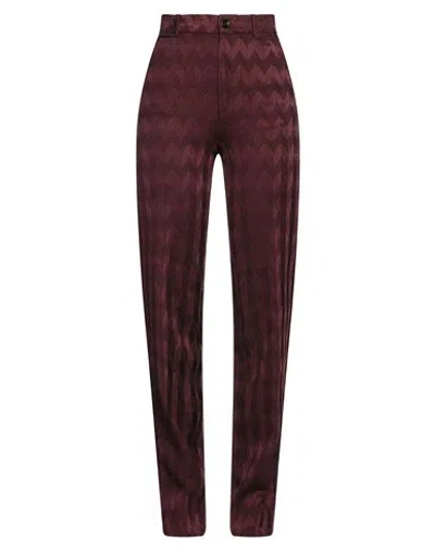 Missoni Woman Pants Burgundy Size 10 Viscose, Wool