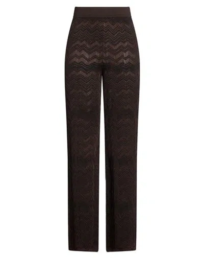 Missoni Woman Pants Dark Brown Size 2 Viscose, Wool, Polyester, Polyamide, Elastane