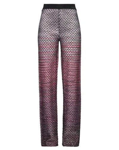 Missoni Woman Pants Garnet Size 8 Viscose, Polyester, Polyamide, Metal In Multi