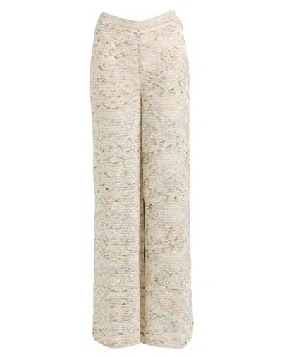 Missoni Woman Pants Ivory Size 10 Viscose, Polyamide, Polyester, Metallic Fiber In Neutral