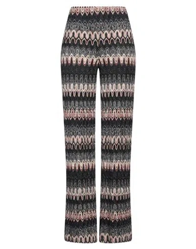 MISSONI MISSONI WOMAN PANTS MIDNIGHT BLUE SIZE 12 VISCOSE, POLYESTER, METALLIC FIBER