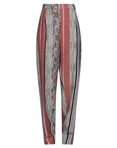 Missoni Woman Pants Rust Size 10 Viscose, Metallic Fiber In Red