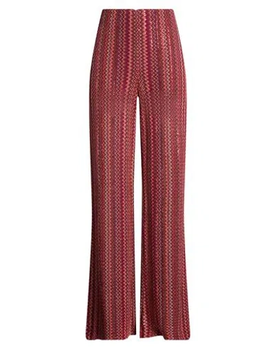 Missoni Woman Pants Rust Size 10 Viscose, Metallic Fiber, Polyamide In Red
