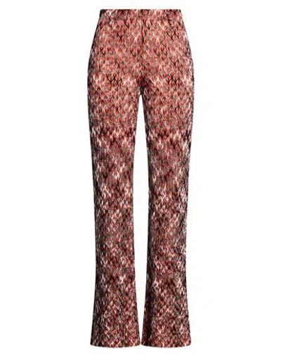 Missoni Woman Pants Rust Size 10 Wool, Viscose In Brown