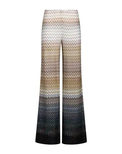 Missoni Woman Pants Sand Size 10 Viscose, Metal Fiber In Multi