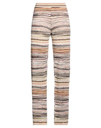 Missoni Woman Pants Sand Size 12 Viscose, Metallic Fiber, Elastane, Polyamide In Multi