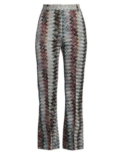 Missoni Woman Pants Silver Size 10 Viscose, Metallic Fiber, Polyamide In Multi
