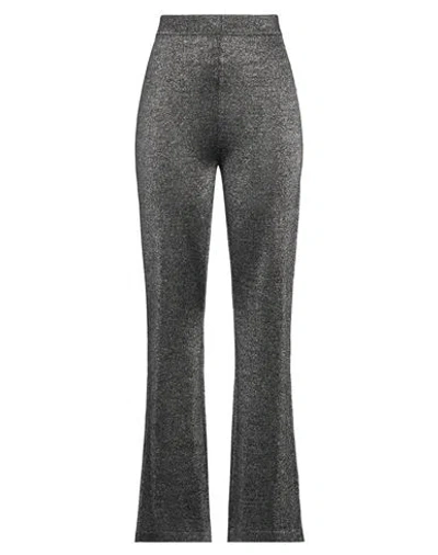 Missoni Woman Pants Silver Size 12 Viscose, Metallic Fiber In Gray