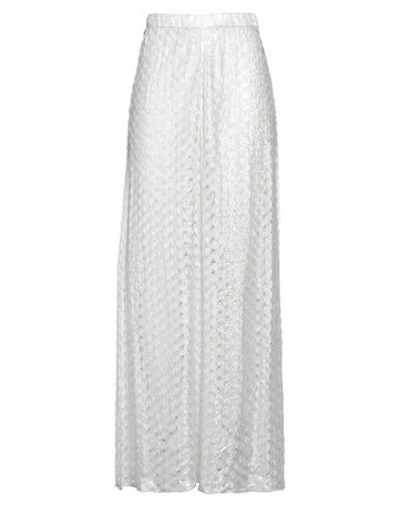 Missoni Woman Pants Silver Size 4 Viscose In White