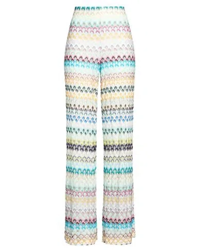 Missoni Woman Pants Sky Blue Size 12 Viscose In Multi