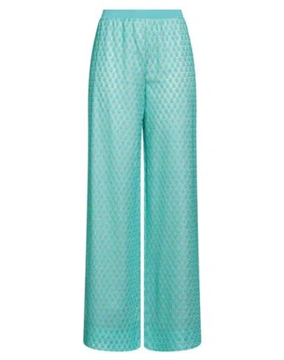 Missoni Woman Pants Turquoise Size 10 Rayon In Blue