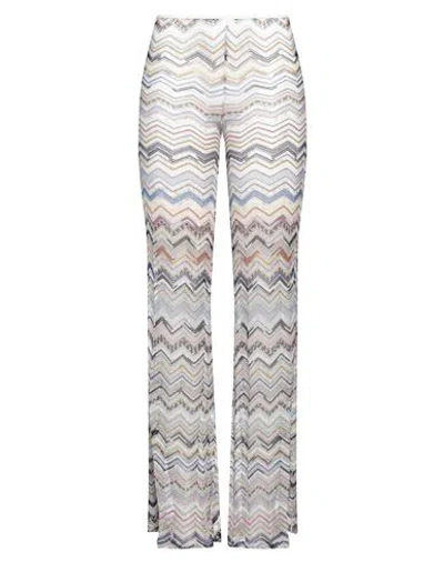 Missoni Woman Pants White Size 12 Viscose, Metallic Fiber