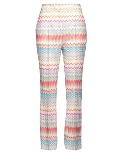Missoni Woman Pants White Size 8 Viscose, Metallic Fiber