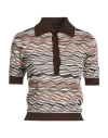 Missoni Short Sleeve Polo With Wave Pattern In Multi