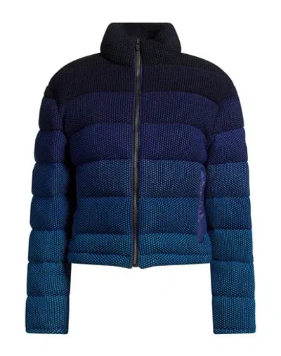 Missoni Woman Puffer Midnight Blue Size L Cotton, Viscose, Wool, Acrylic, Polyamide In Multi