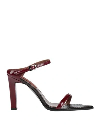 Missoni Woman Sandals Burgundy Size 7 Leather