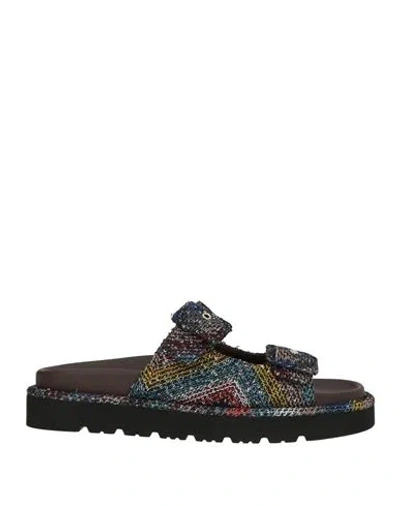 Missoni Woman Sandals Dark Brown Size 8 Textile Fibers