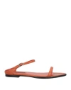 Missoni Woman Sandals Orange Size 10 Leather In Orange