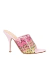 Missoni Woman Sandals Fuchsia Size 8 Leather In Pink