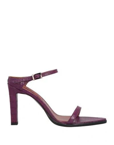 Missoni Woman Sandals Purple Size 8 Leather
