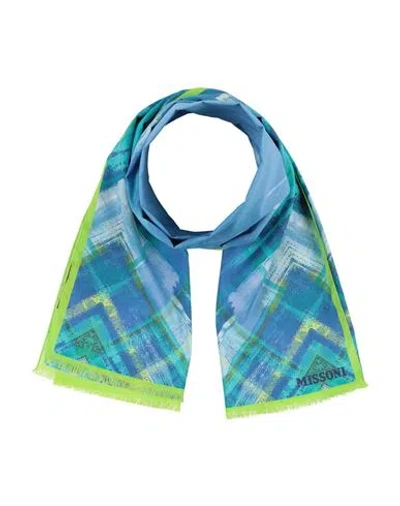Missoni Woman Scarf Azure Size - Cotton In Blue