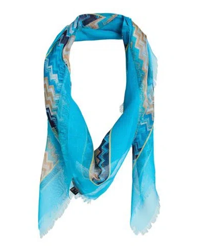 Missoni Woman Scarf Azure Size - Modal, Silk In Blue