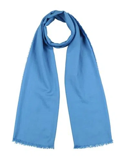 Missoni Woman Scarf Azure Size - Wool, Silk In Blue
