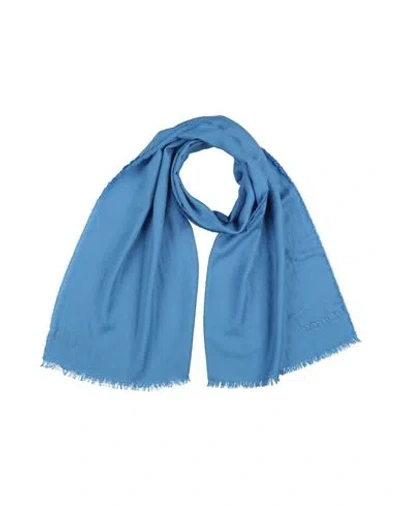 Missoni Woman Scarf Azure Size - Wool, Silk In Blue